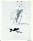 1952 Kestos Lingerie Vintage French Print Ad - Guy Maynard Illustration