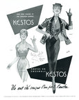 1954 Kestos Lingerie Vintage French Print Ad - Maurice Paulin Illustration