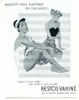 1952 Kestos Swimwear Vintage Print Ad - J. Langlais Illustration