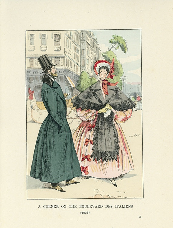 1901 A Corner On The Boulevard Des Italiens - F. Courboin Hand-Colored Antique Print