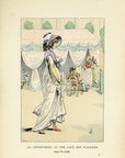 1901 An Appointment At The Cafe Des Tuileries - F. Courboin Hand-Colored Antique Print