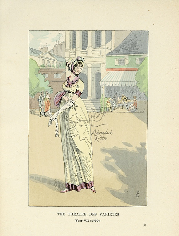 1901 The Theatre Des Varietes - F. Courboin Hand-Colored Antique Print