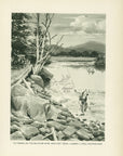 1907 "Fly Fishing On The Delaware River" Lithograph - Antique Henry Sumner Watson Fishing Print