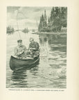 1907 "Thousand Islands, St. Lawrence River" Lithograph - Antique Henry Sumner Watson Fishing Print