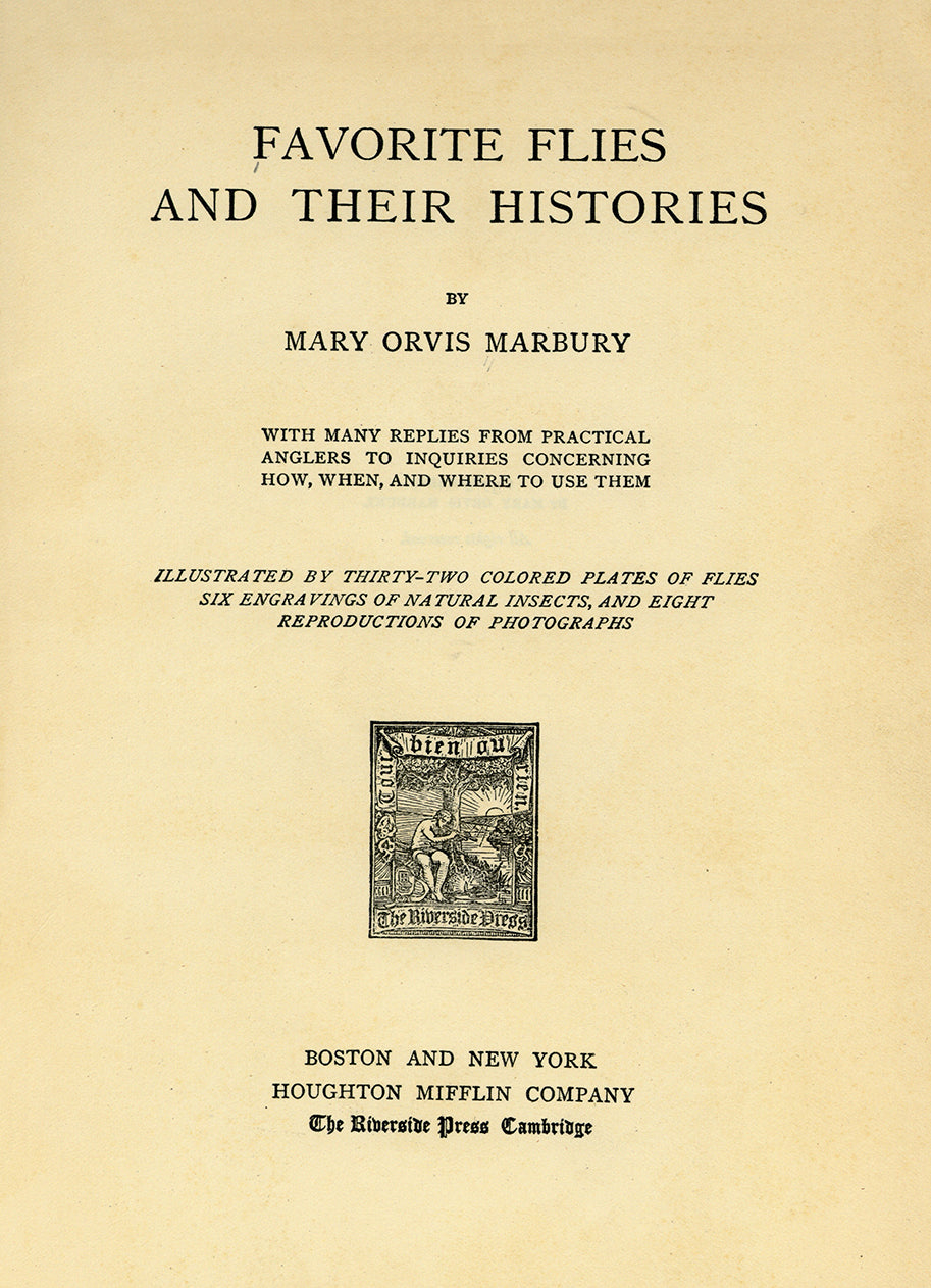 1892 Trout Flies Plate U - Antique Mary Orvis Marbury Fly Fishing Print