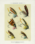 1892 Salmon Flies Plate B - Antique Mary Orvis Marbury Fly Fishing Print