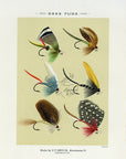 1892 Bass Flies Plate AA - Antique Mary Orvis Marbury Fly Fishing Print