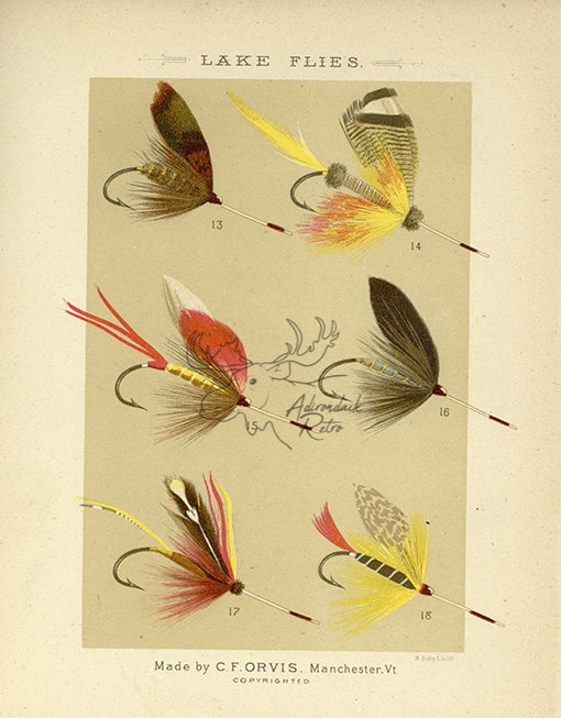 1885 Lake Flies Plate 4 - Antique Charles F. Orvis Fishing Print