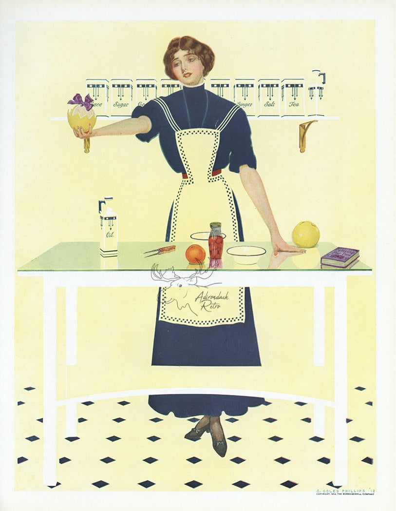 1912 Coles Phillips Fadeaway Girl Antique Print -  Grapefruit For Breakfast