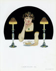 1912 Coles Phillips Fadeaway Girl Antique Print - Deep In Thought