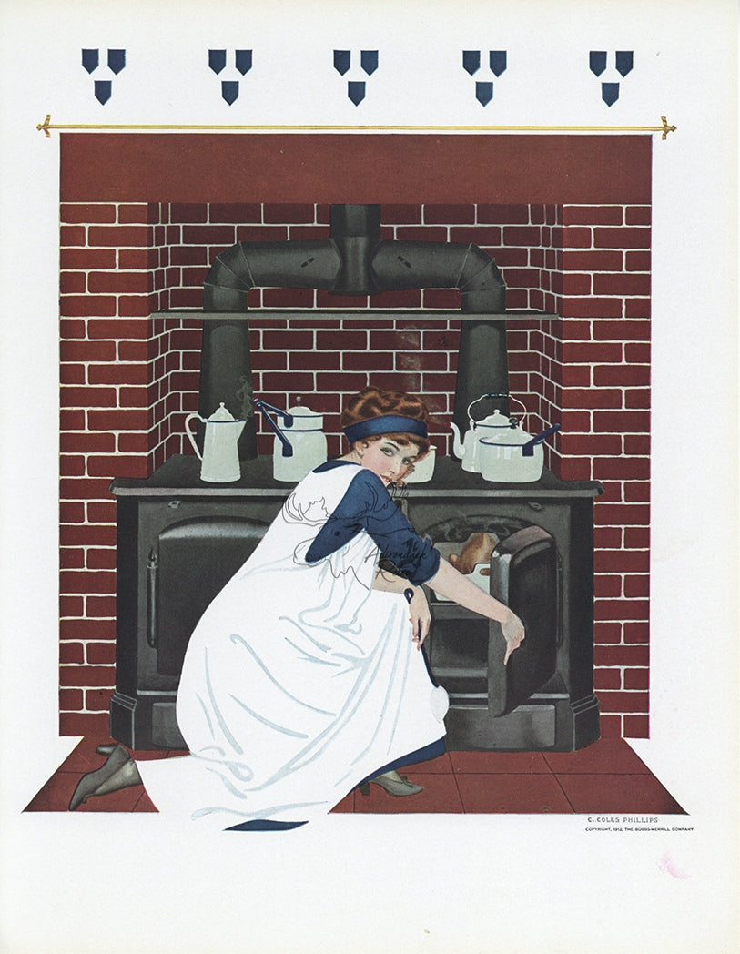 1912 Coles Phillips Fadeaway Girl Antique Print -  Almost Done