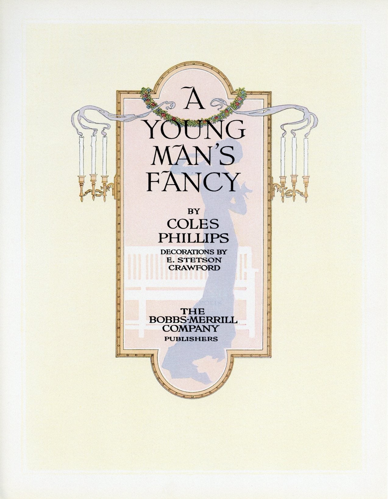 1912 Coles Phillips Fadeaway Girl Antique Print -  Hanging The Wreath