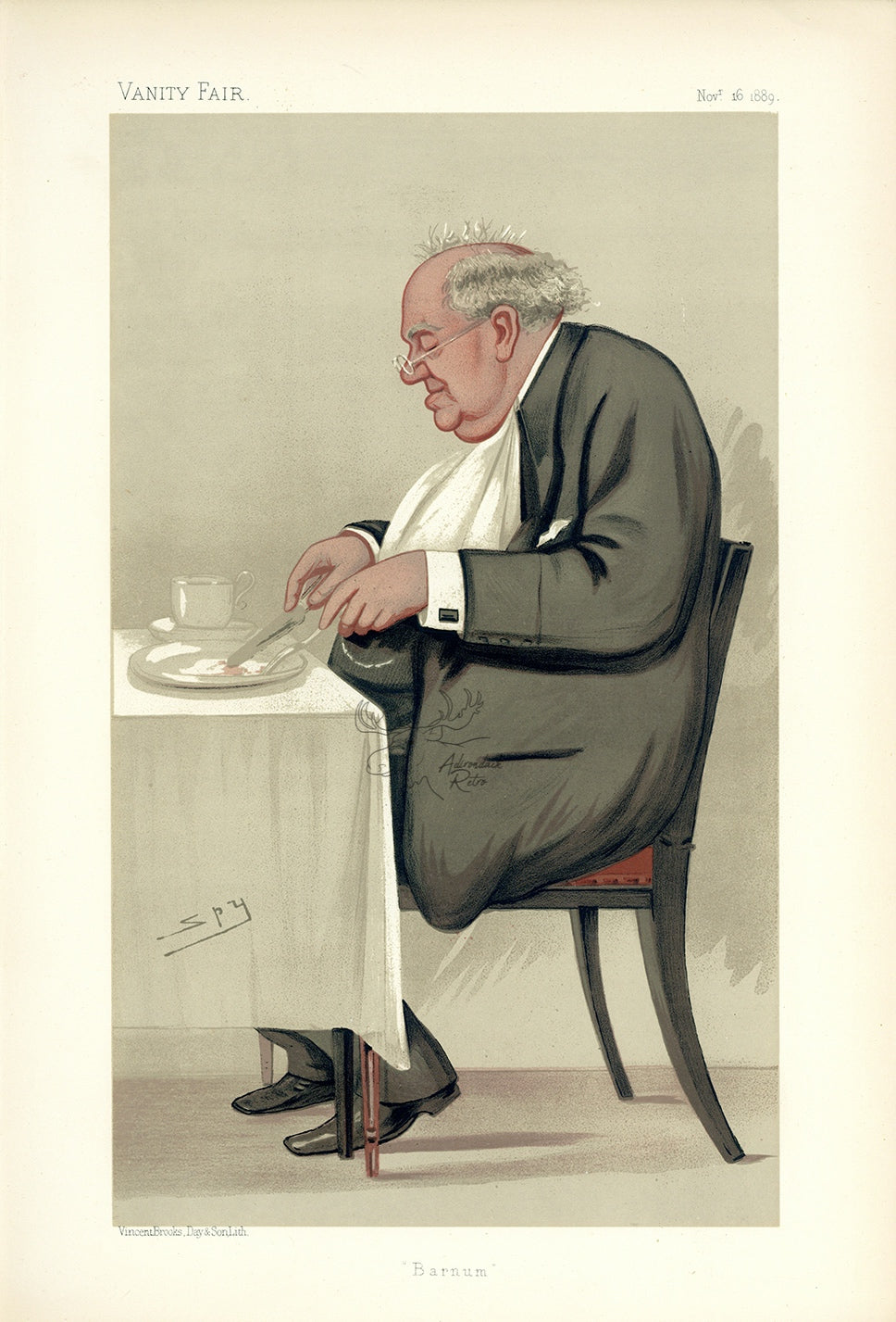 1889 Vanity Fair Spy Print - Phineas Taylor Barnum - Leslie Ward Caricature Print