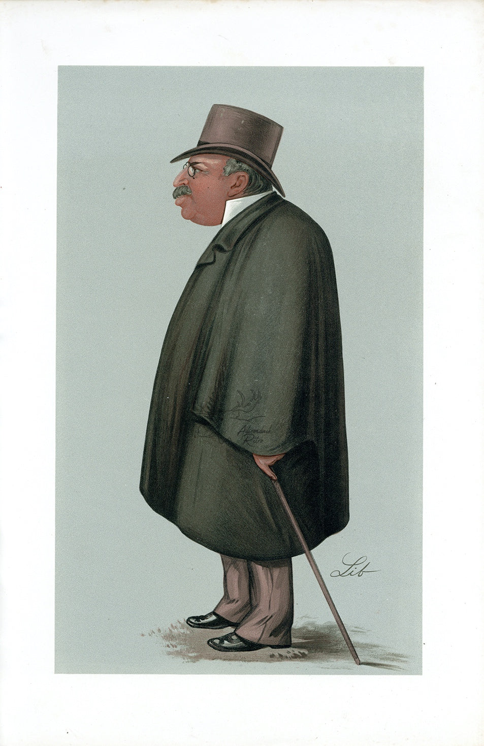 1889 Vanity Fair Caricature Proof Plate by Lib - Mr. John Corlett Spy Print