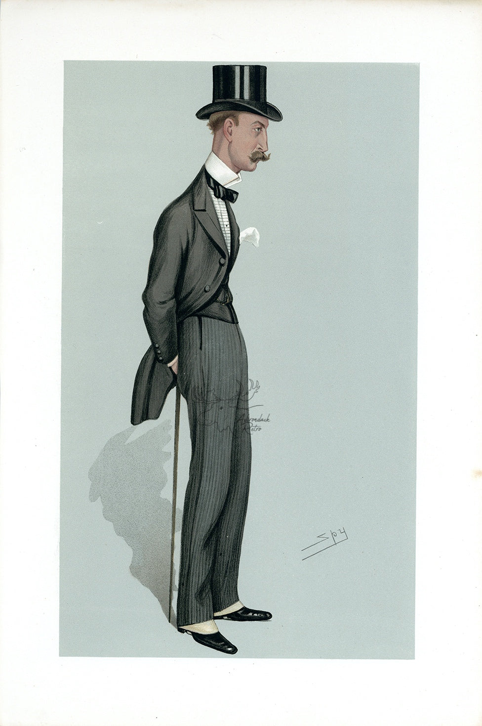 1889 Vanity Fair Caricature Proof Plate by SPY - Lord Sandhurst Spy Print