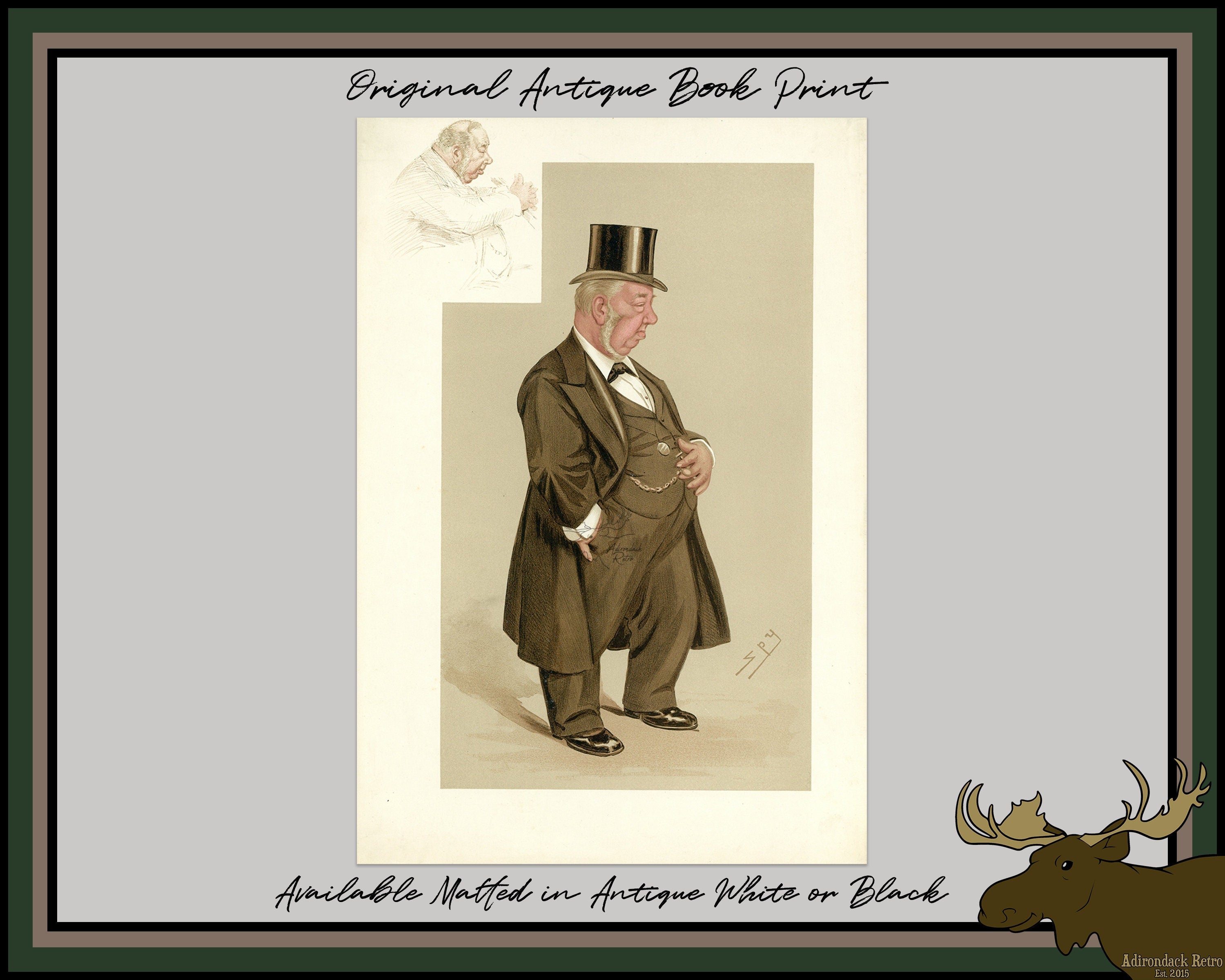 1889 Vanity Fair Proof Plate - Mr. Augustus Helder Spy Print