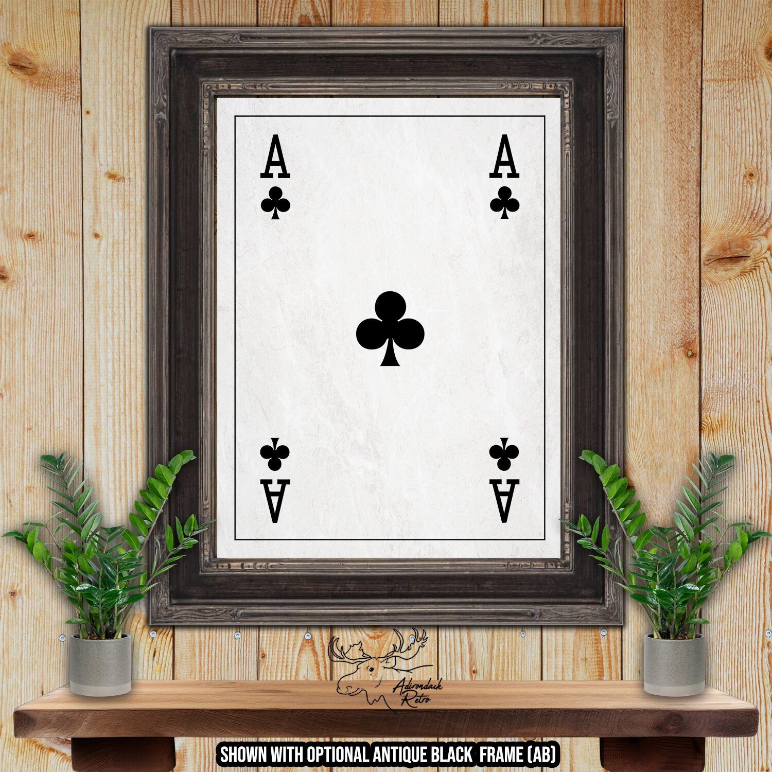 Ace of Clubs Playing Card Fine Art Print at Adirondack Retro