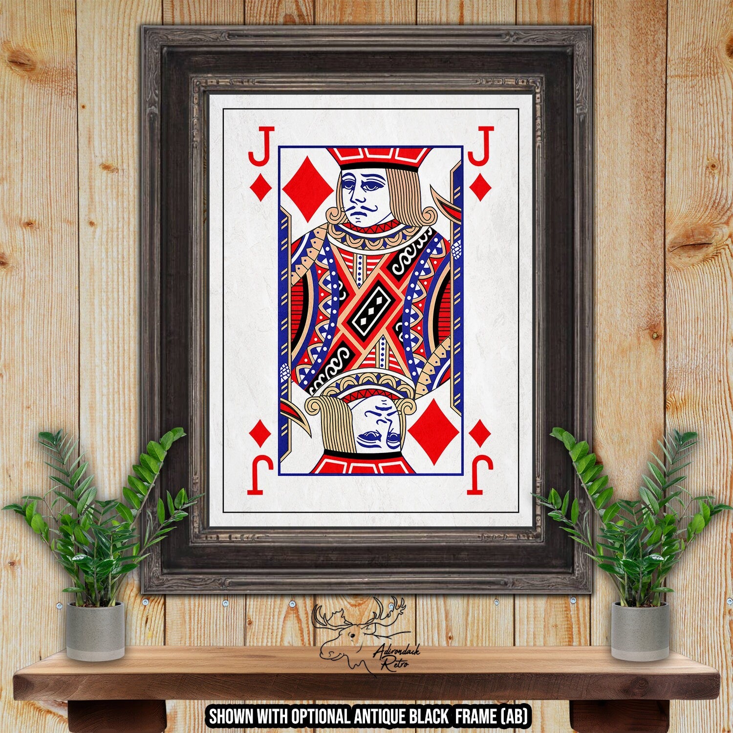 Jack of Diamonds Fine Art Poker Print - Playing Card Poster at Adirondack Retro