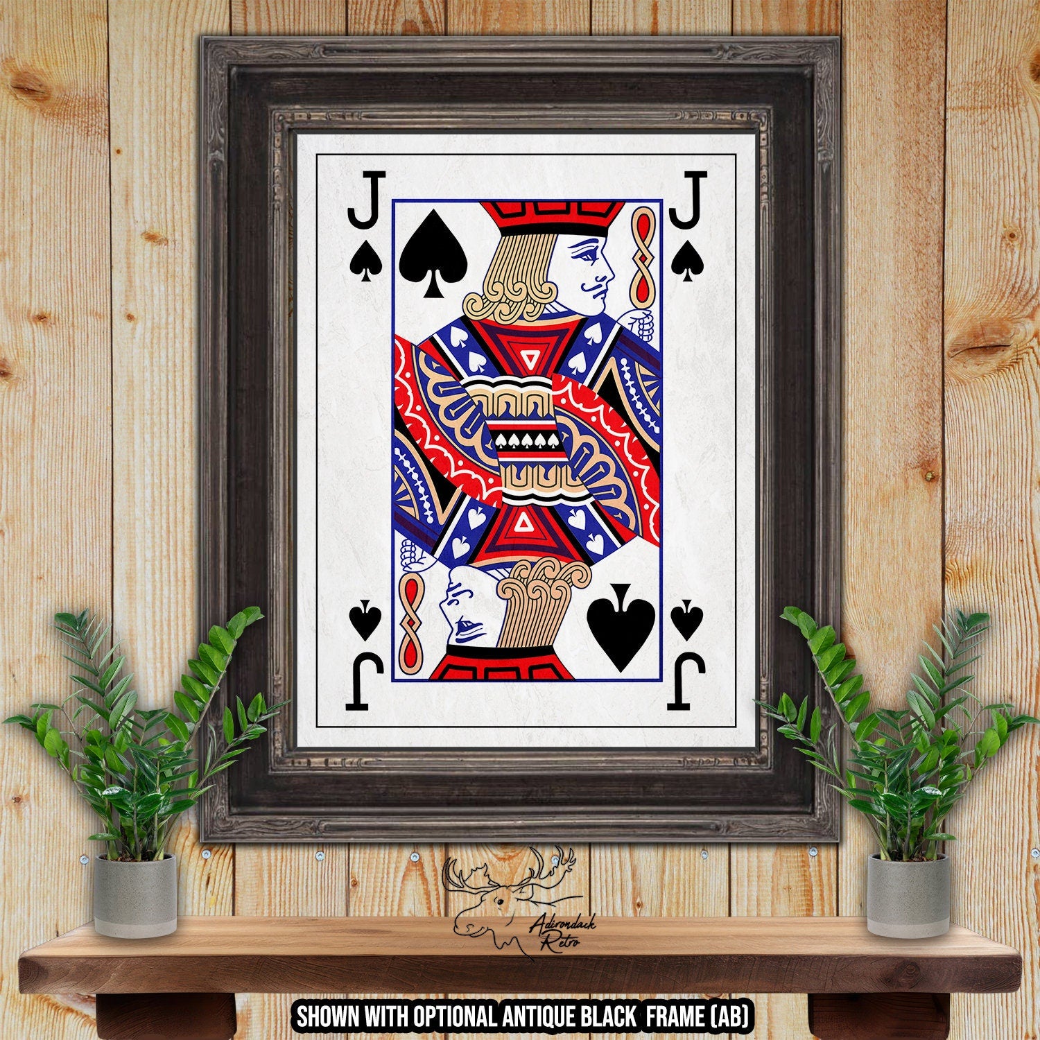 Jack of Spades Fine Art Poker Print - One-Eyed Jack Playing Card Poster at Adirondack Retro