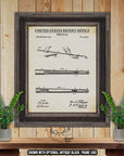 Cue Stick Patent Print - Historic 1915 Billiards Invention at Adirondack Retro