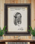 Jukebox Patent Art Print - Historic 1947 Jukebox Invention at Adirondack Retro