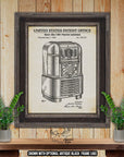 Jukebox Patent Art Print - Historic 1940 Jukebox Invention at Adirondack Retro
