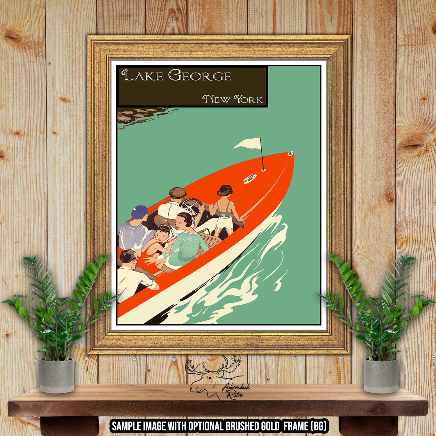 Leech Lake Minnesota Retro Lake Print