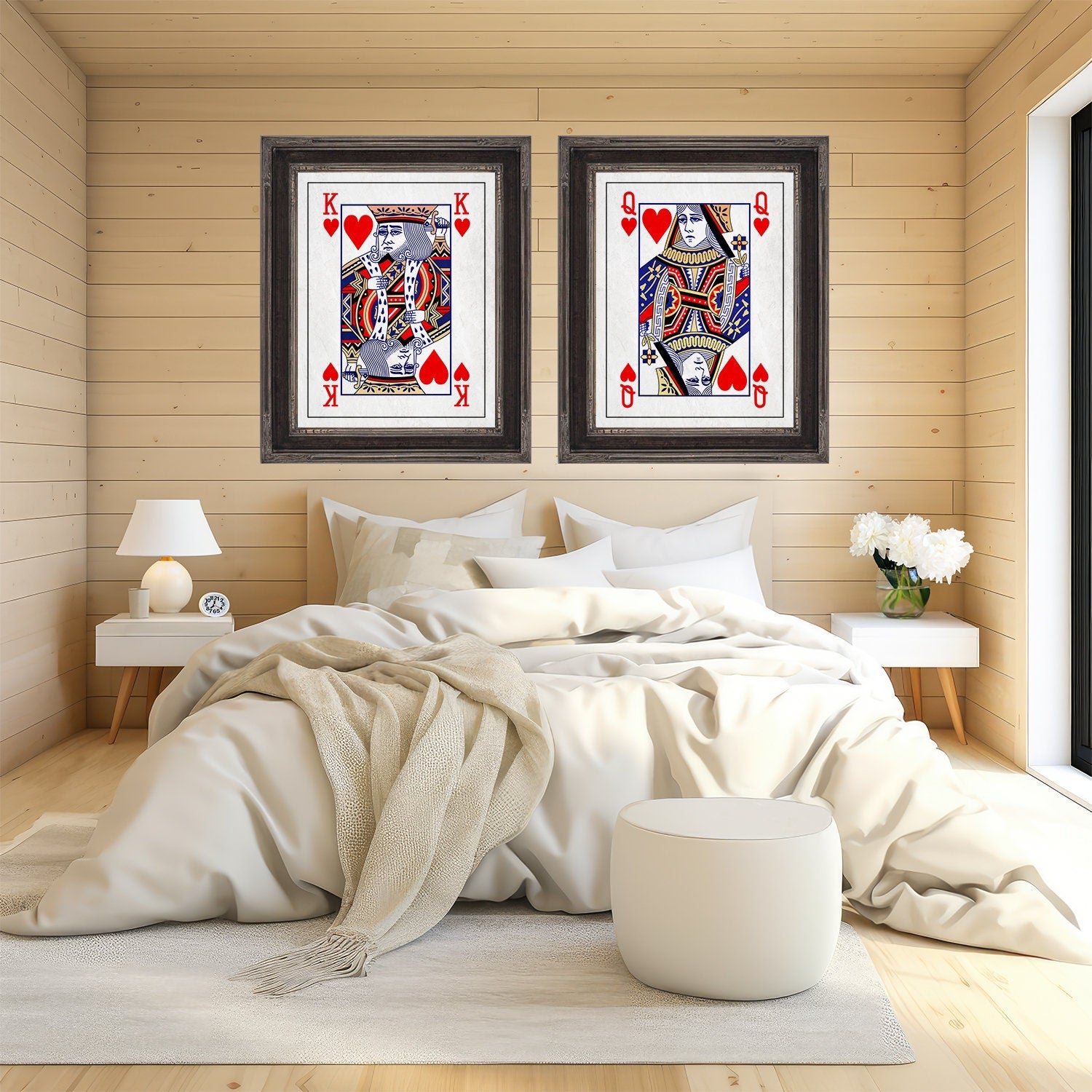 King and Queen of Hearts Playing Card Fine Art Prints - Poker Card Posters at Adirondack Retro