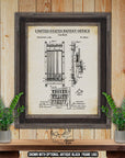Cue Rack Patent Print - Historic 1893 Billiards Invention at Adirondack Retro