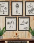 Ice Fishing Patent Print Set of 5 - Ice Fishing Posters at Adirondack Retro