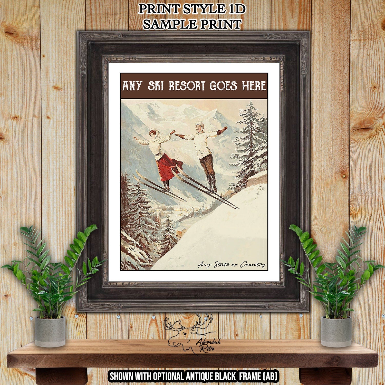 Cortina d&#39;Ampezzo Italy Retro Ski Resort Art Print