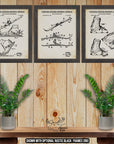 Cross Country Skiing Patent Print Set of 3 - X-Country Skiing Posters at Adirondack Retro