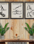 Cross-Country Skiing Patent Print Set of 3 - X-Country Skiing Posters at Adirondack Retro