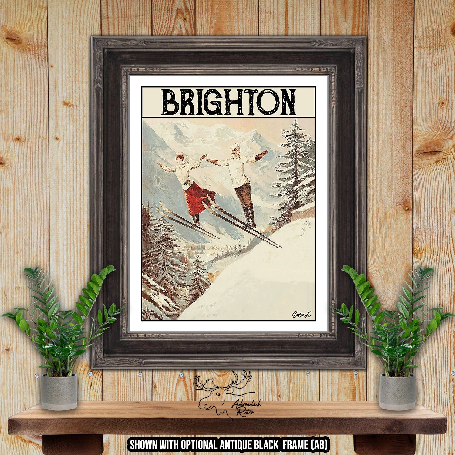 Brighton Utah Retro Ski Resort Art Print at Adirondack Retro