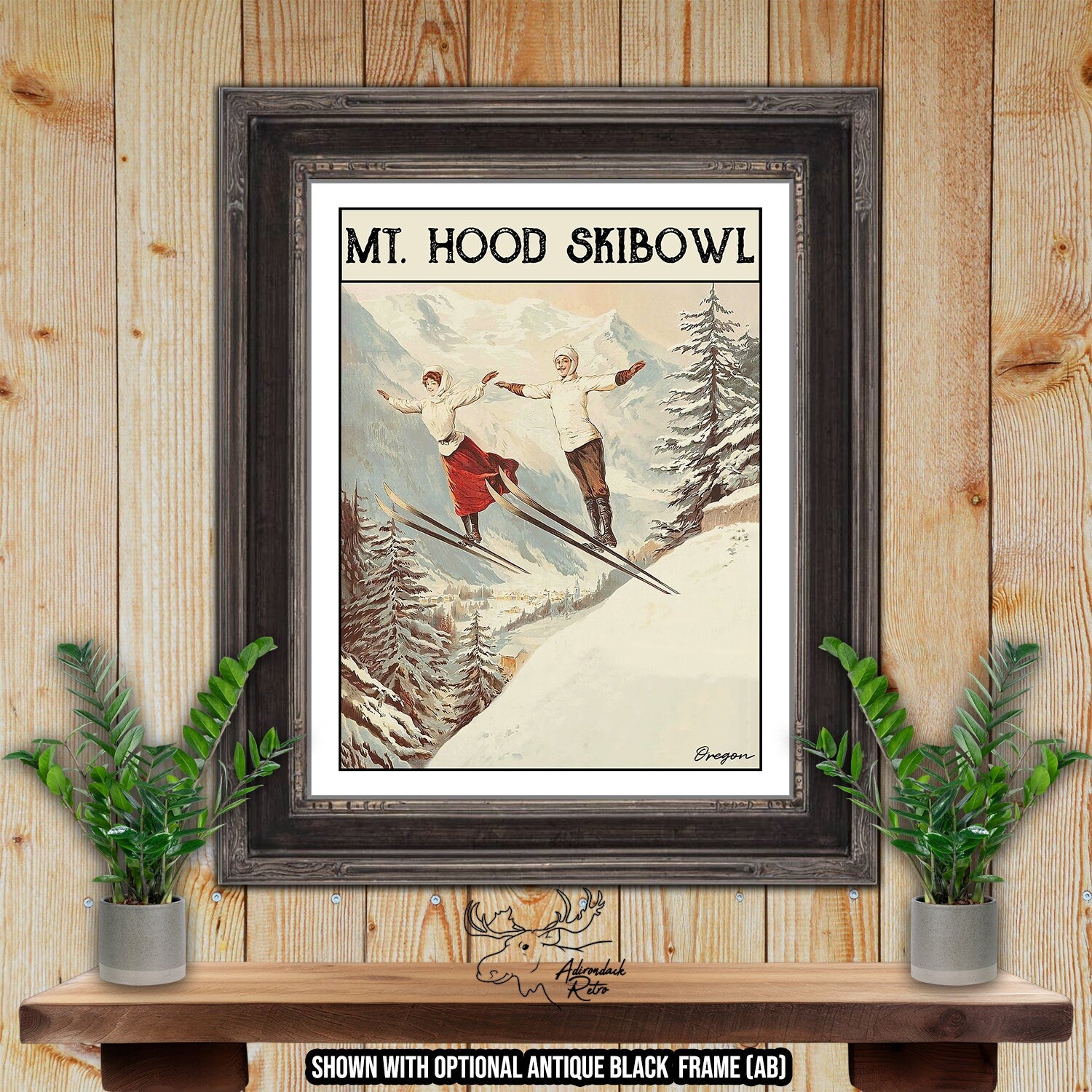 Mt. Hood Skibowl Oregon Retro Ski Resort Art Print at Adirondack Retro