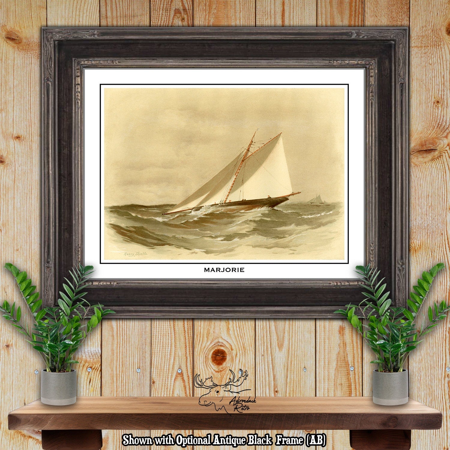 Clyde Yacht Marjorie by Henry Shields Giclee Fine Art Print at Adirondack Retro