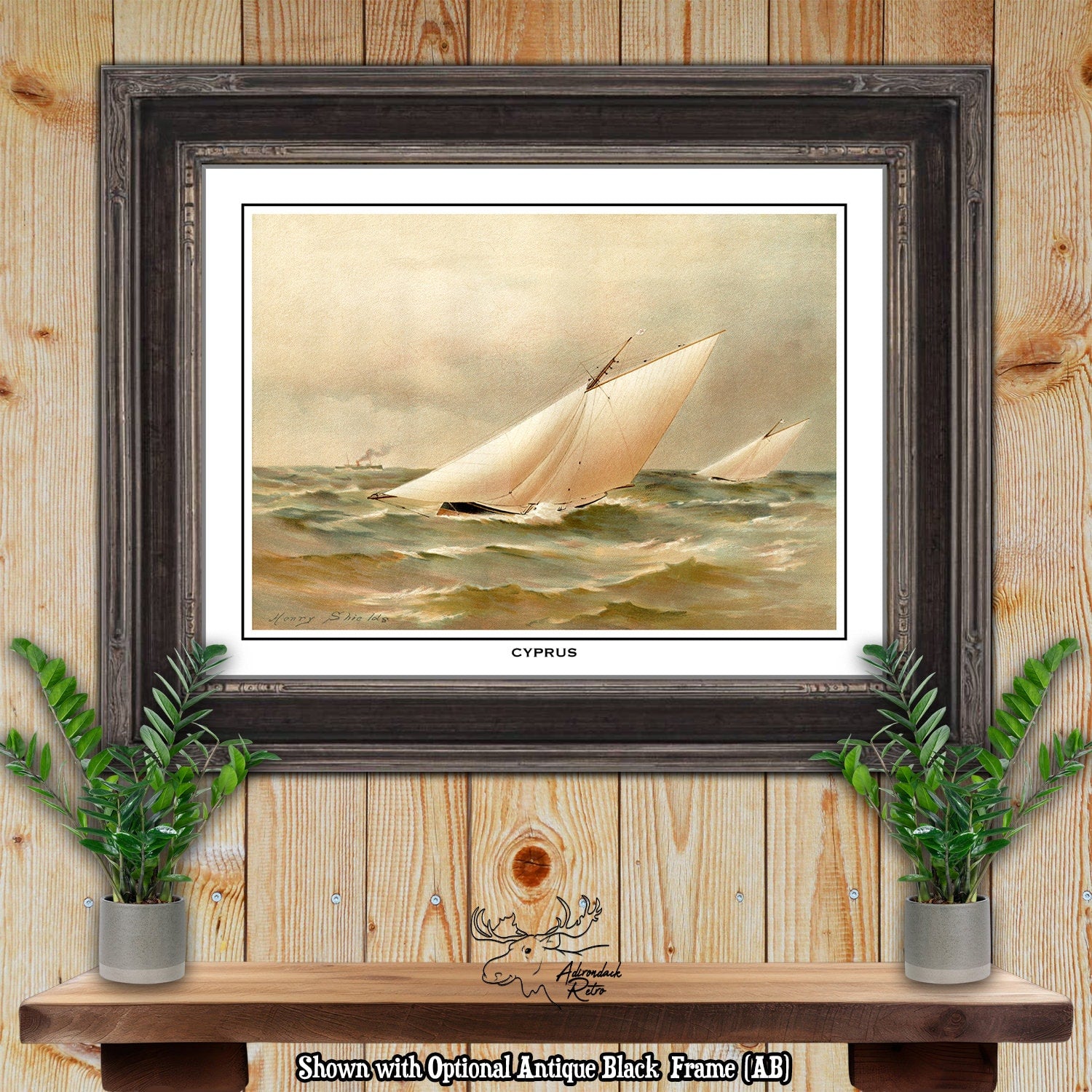 Clyde Yacht Cyprus by Henry Shields Giclee Fine Art Print at Adirondack Retro
