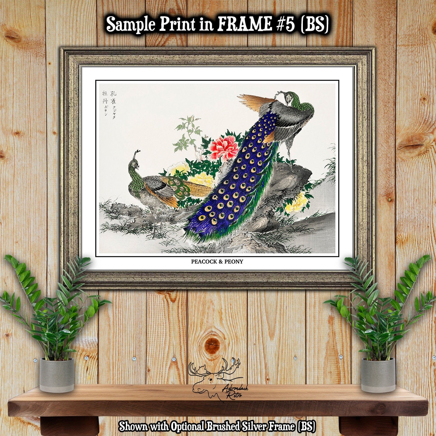 Peacock And Peony by Numata Kashu Giclee Fine Art Bird Print