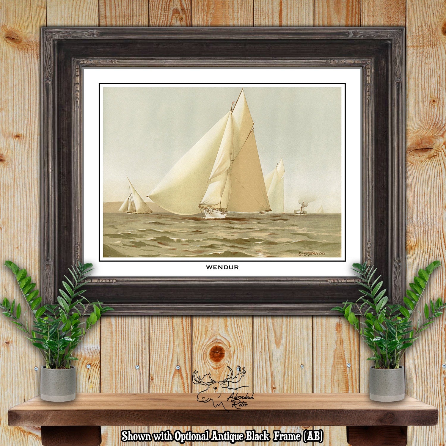Clyde Yacht Wendur by Henry Shields Giclee Fine Art Print at Adirondack Retro