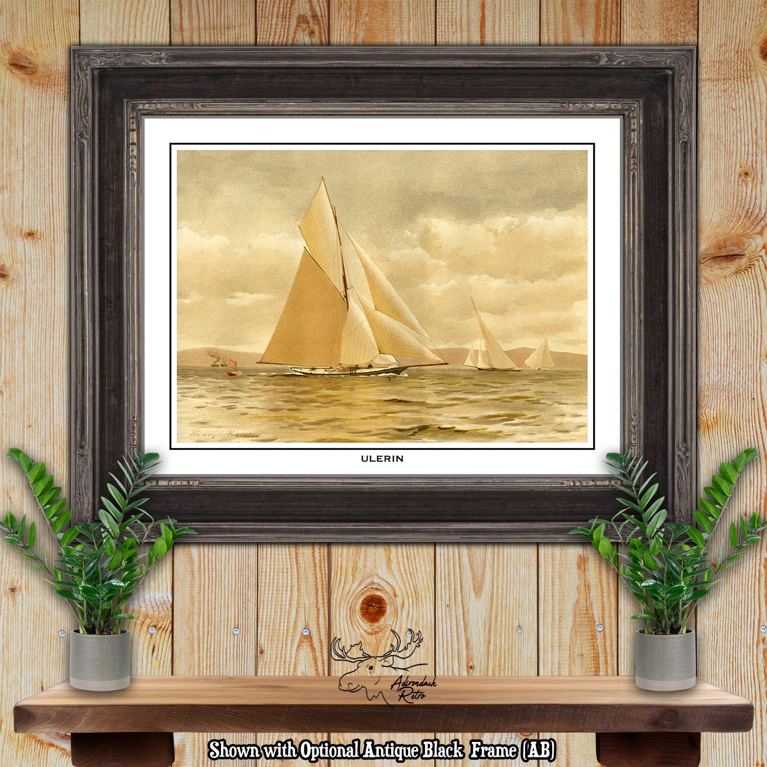 Clyde Yacht Ulerin by Henry Shields Giclee Fine Art Print at Adirondack Retro
