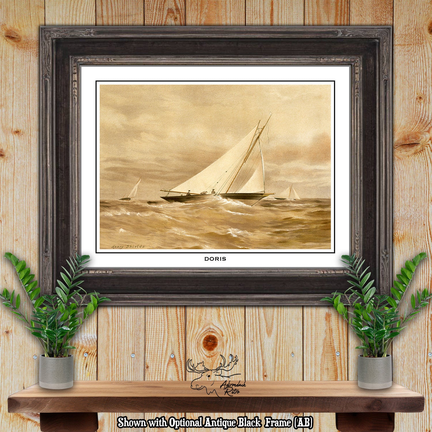 Clyde Yacht Doris by Henry Shields Giclee Fine Art Print at Adirondack Retro