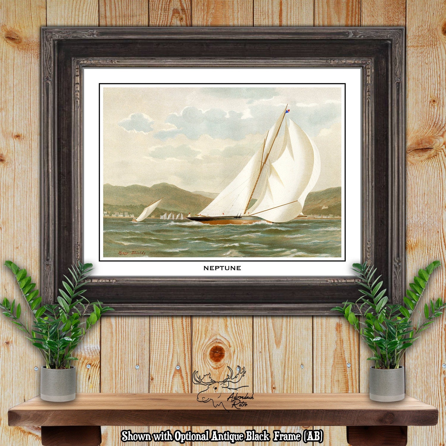 Clyde Yacht Neptune by Henry Shields Giclee Fine Art Print at Adirondack Retro